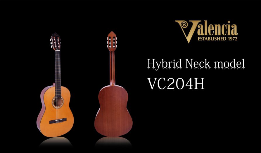 Valencia】クラシックギターVC204 4/4シリーズにハイブリッドスリム